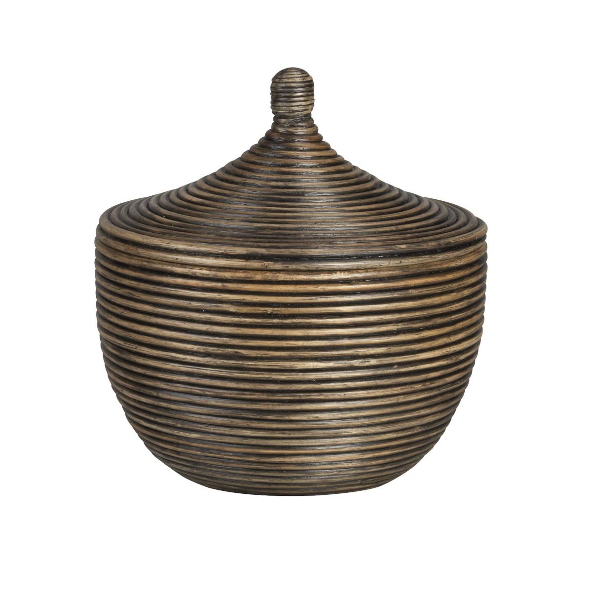 Coiled Lidded Basket # DK48