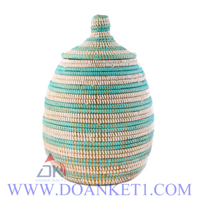 Seagrass Basket With Lid # DK195