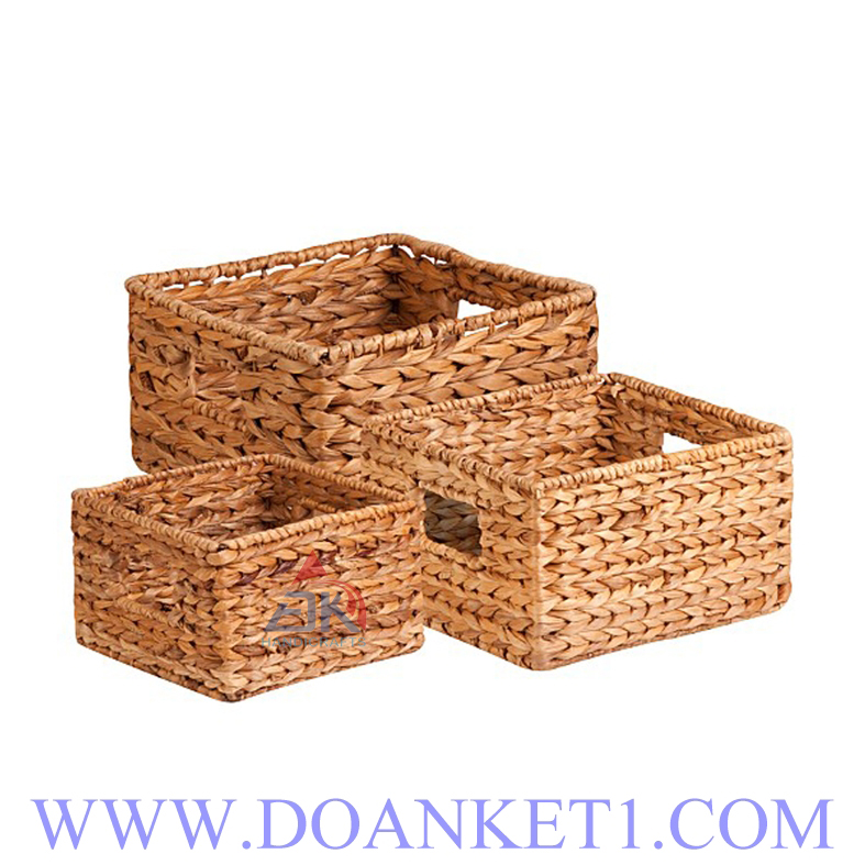 Water Hyacinth Basket S/3 # DK297