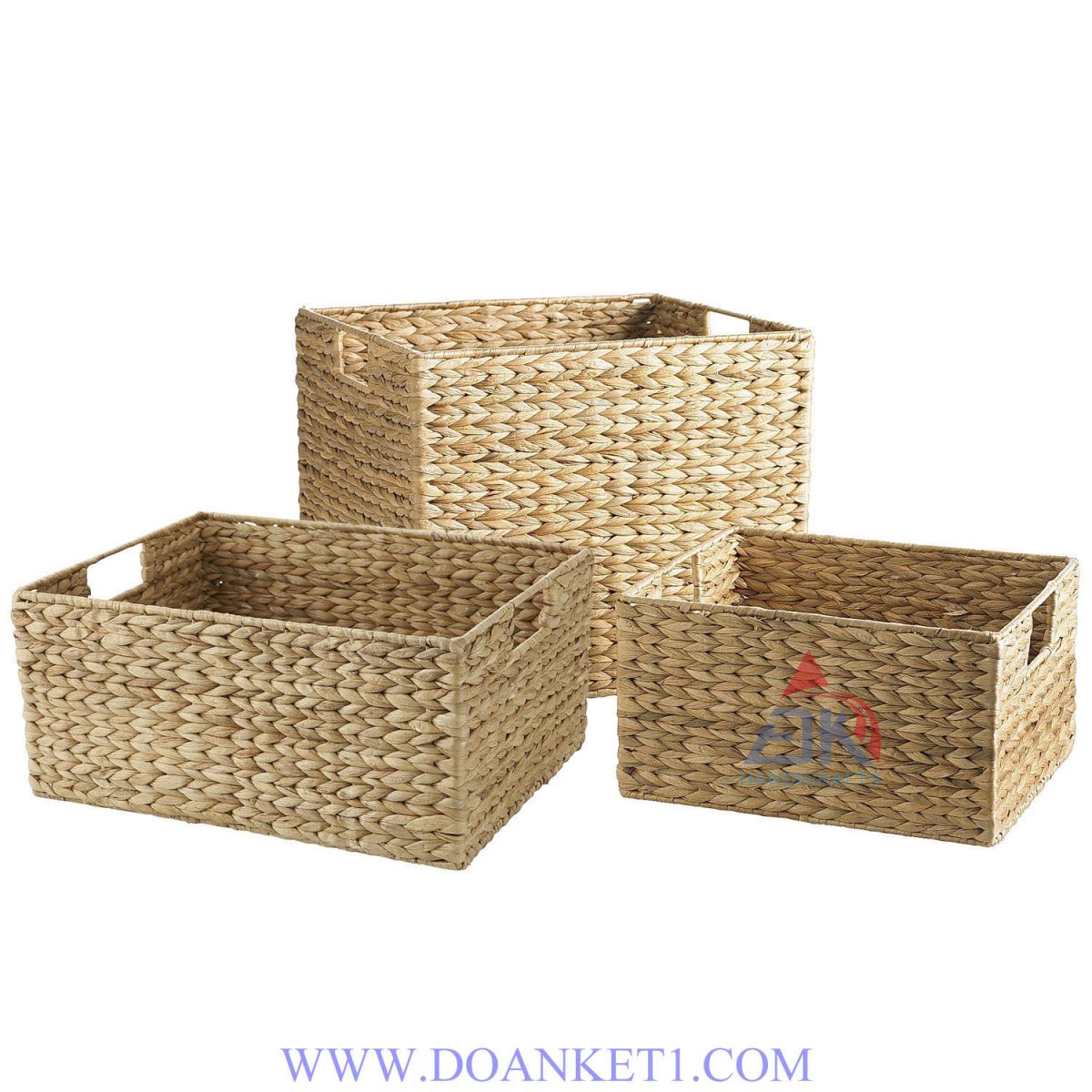 Water Hyacinth Basket S/3 # DK302