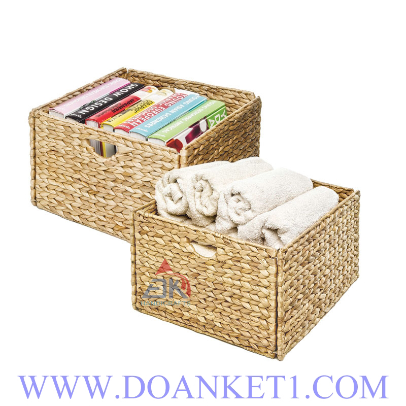 Water Hyacinth Basket S/2 # DK303