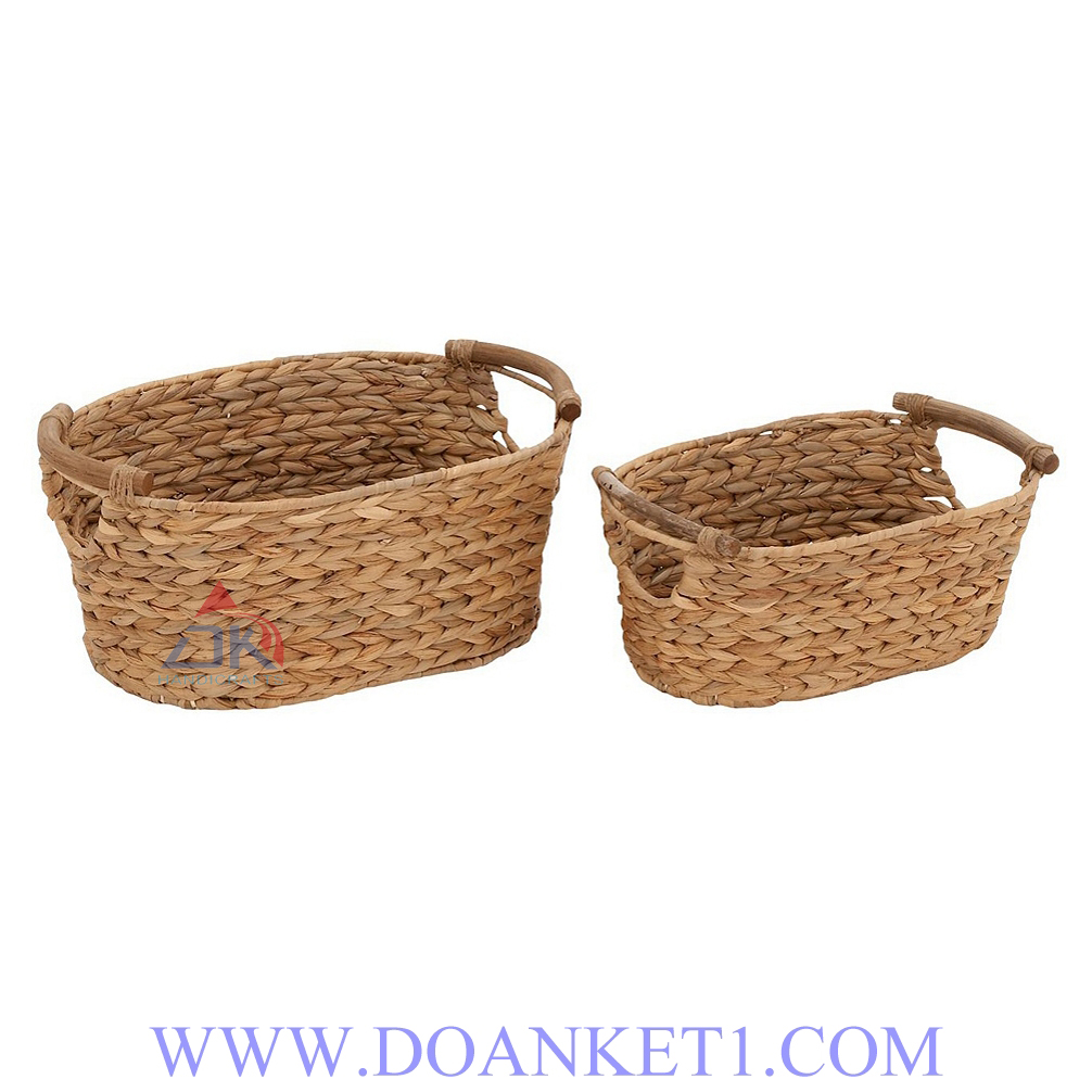 Water Hyacinth Basket S/2 # DK342