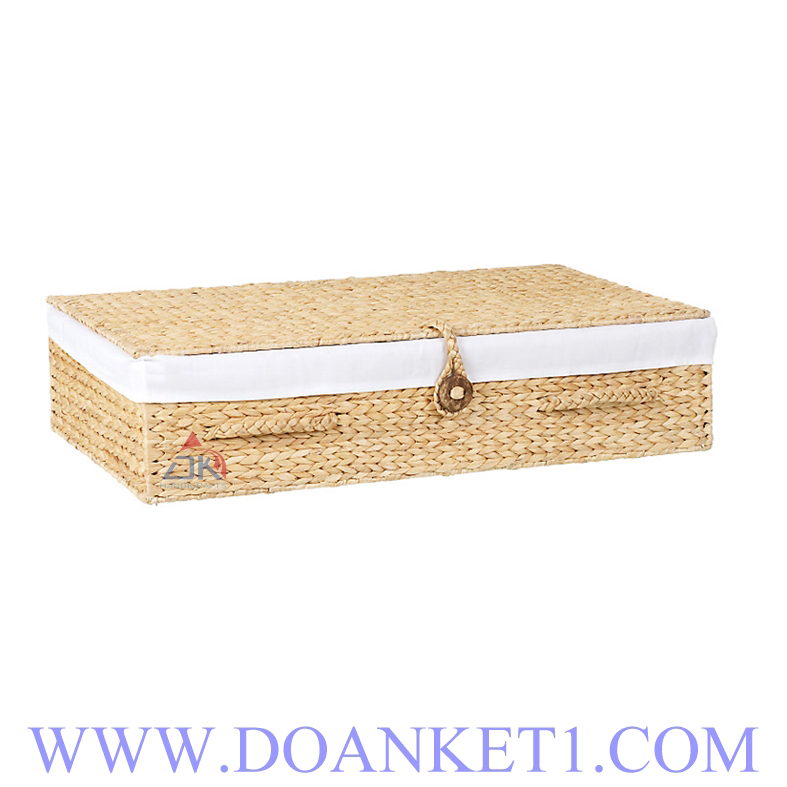 Water Hyacinth Basket With Lid # DK353