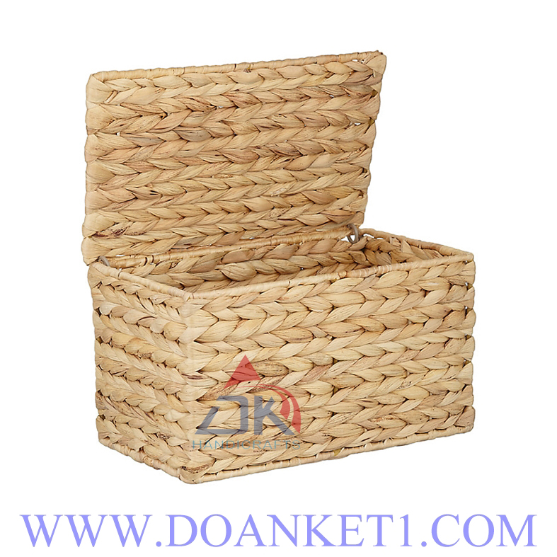 Water Hyacinth Basket With Lid # DK386